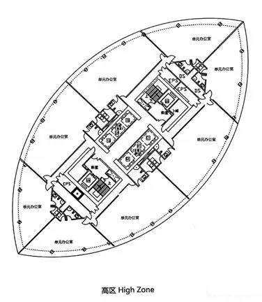 中银大厦高区户型图 中银大厦高区户型图
